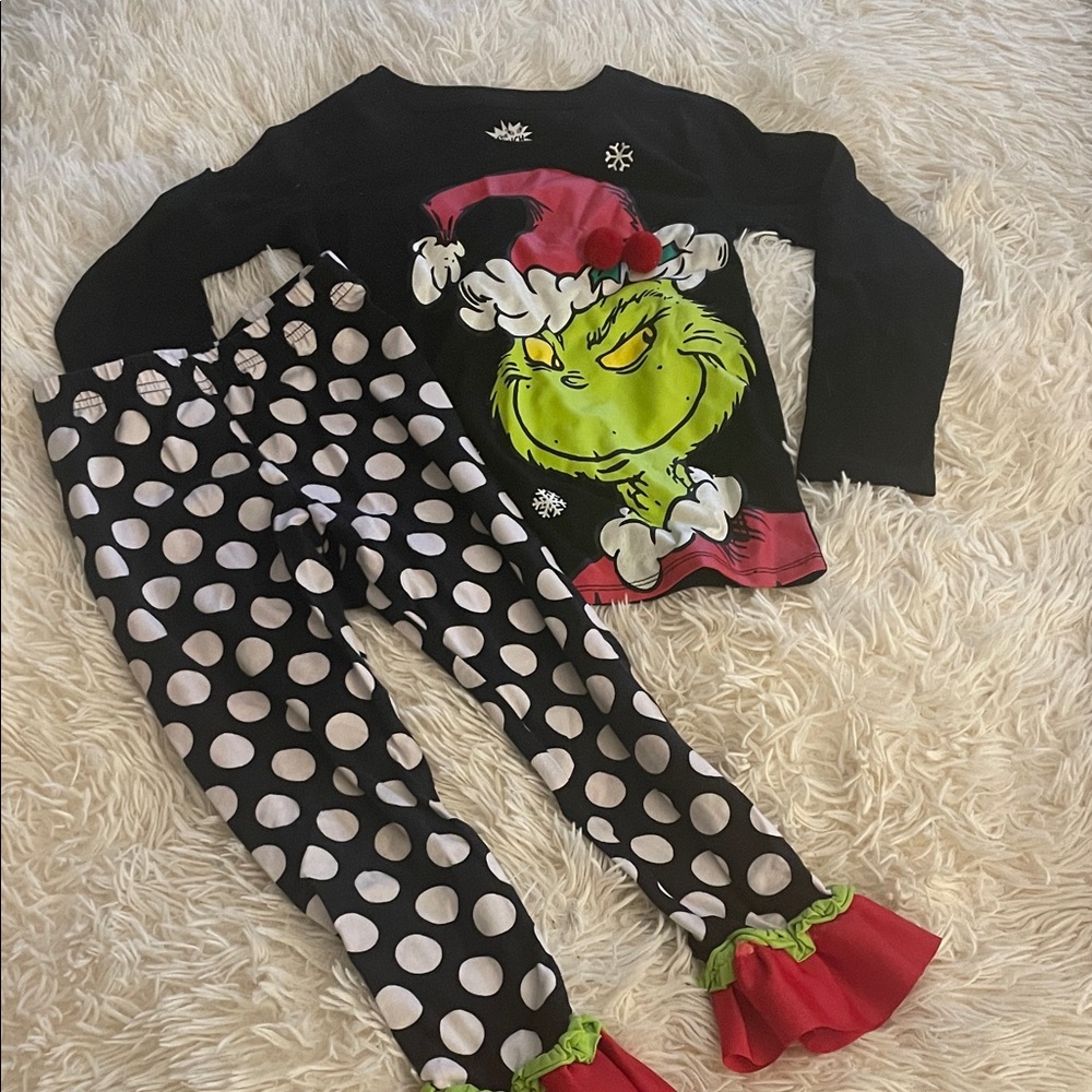 Dr. Seuss Black and Green Grinch Kids Matching Set